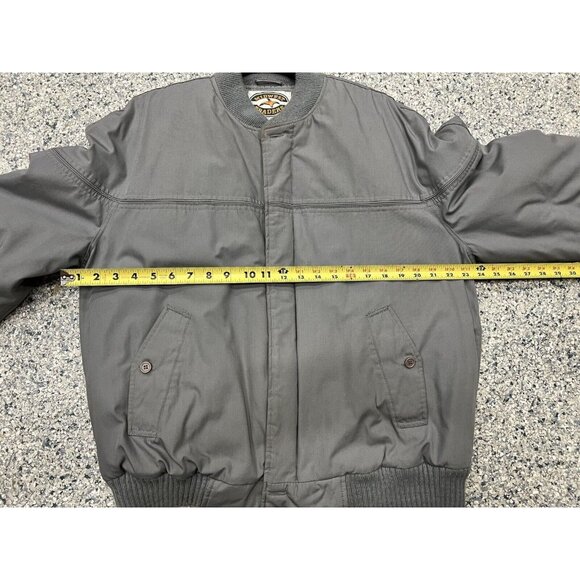 Midwest Traders Mens XL Gray Bomber Jacket Polyester/Nylon Ribbed Knit Cuffs - Picture 6 of 14